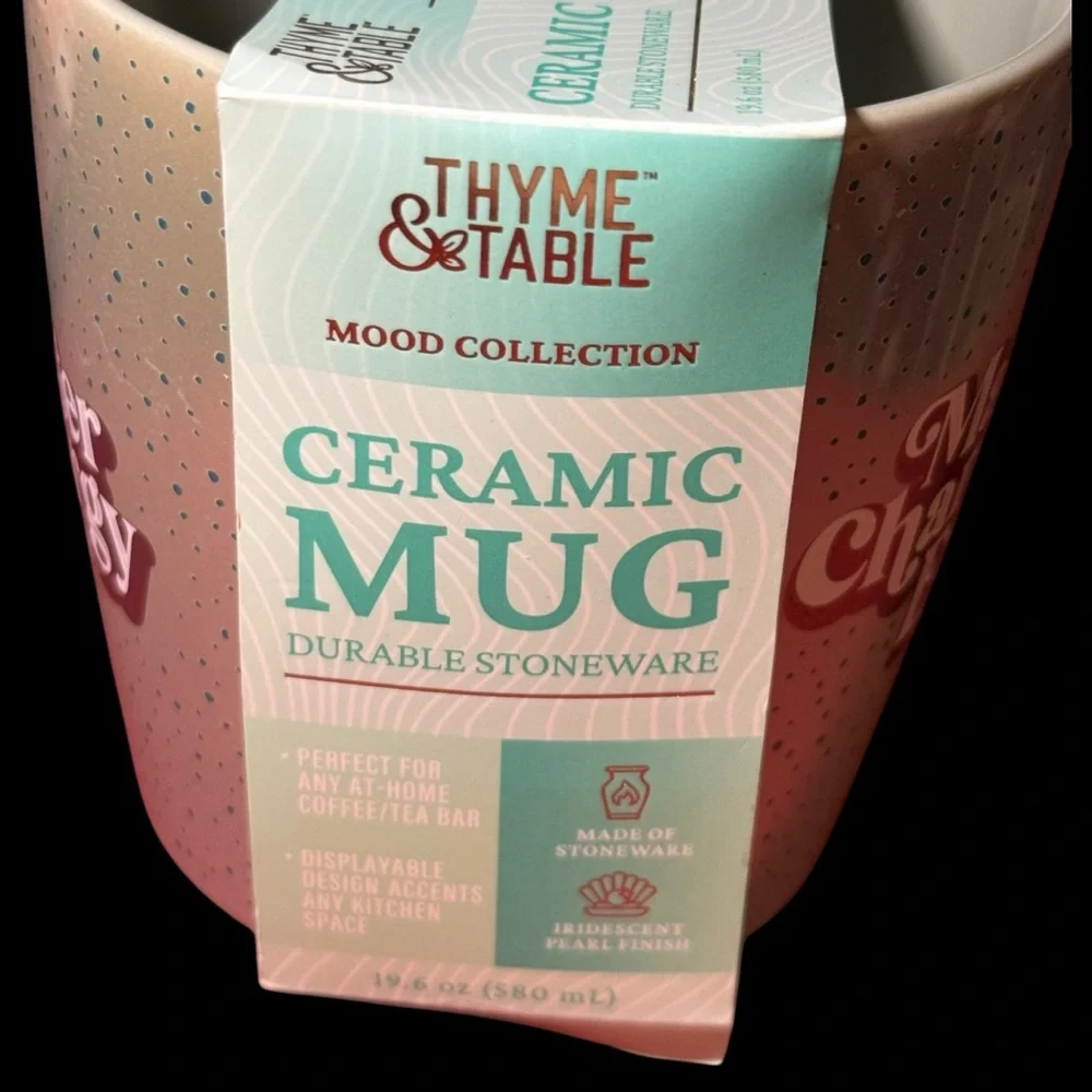Thyme & Table “Main Character Energy” Iridescent Ceramic NWT‎ Mug Imperfections